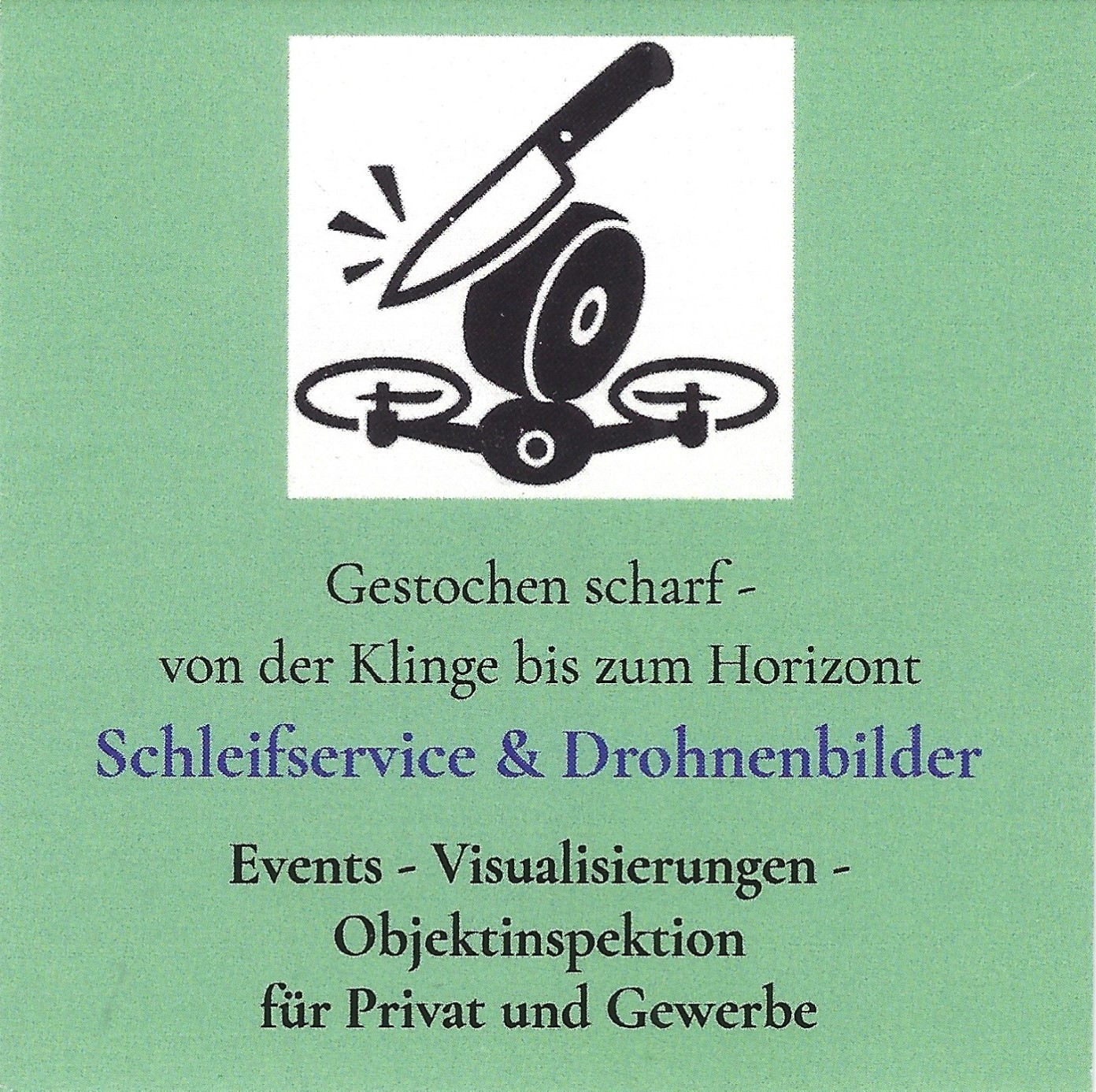 Visitenkarte – Schleifservice & Drohnenbilder